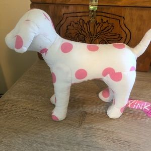Vs pink polka dot dog